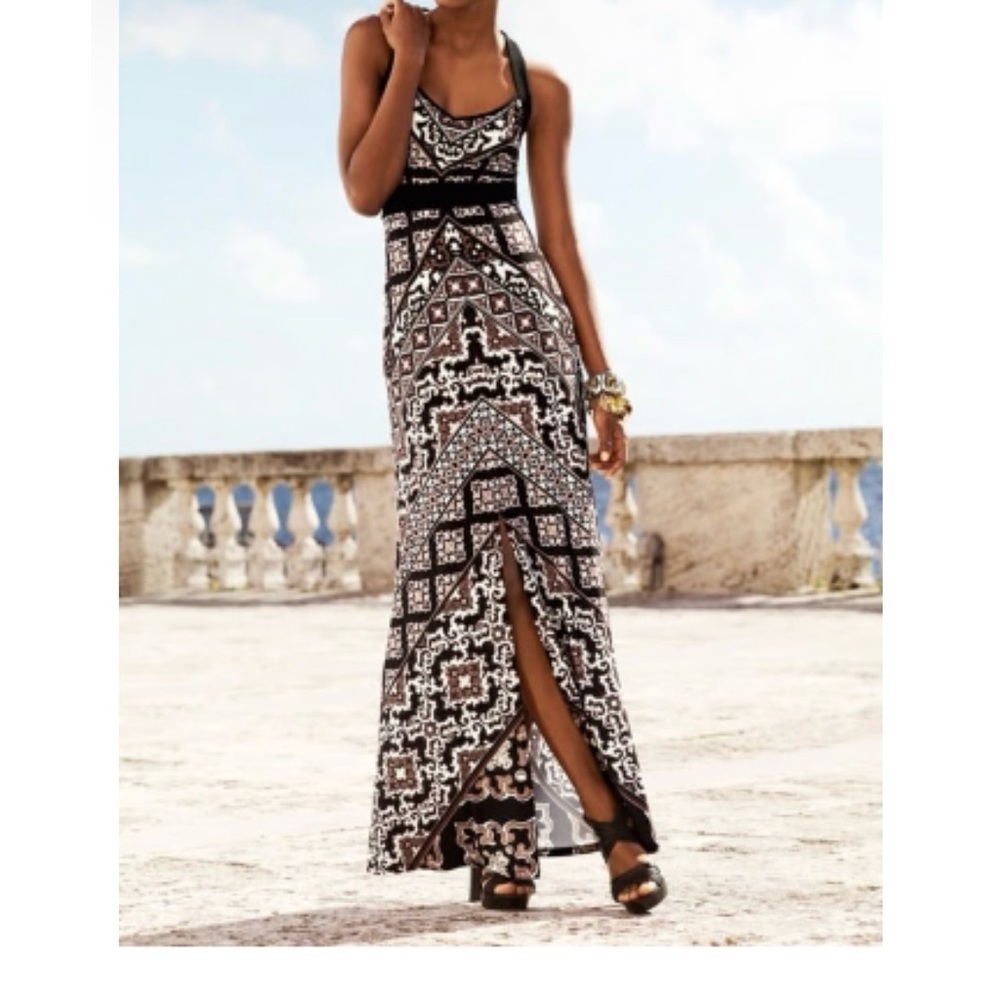 White House Black Market Black and White Maxi Dress
